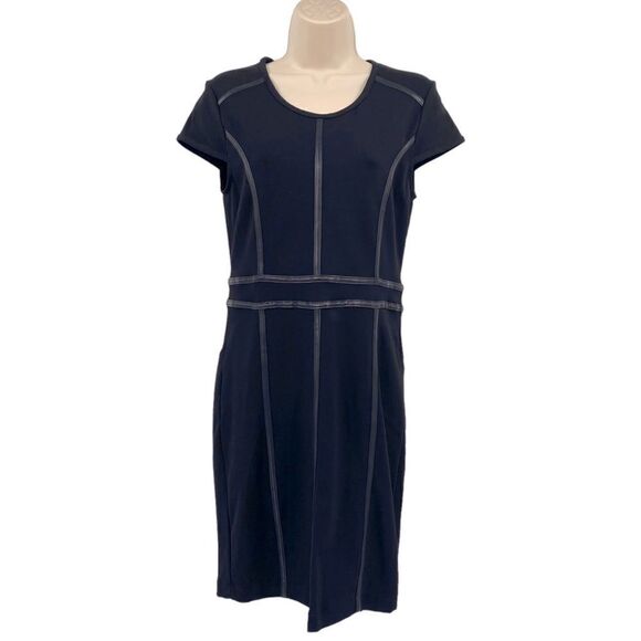 Revolve Women’s Bobi Body Con Dress with Vegan Leather Trim in Black - Picture 2 of 7